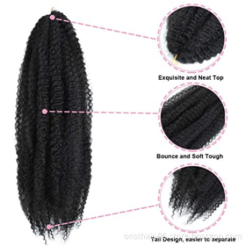 Onst Afro Kinky Bob Marley Hair In Synthetic Hair Twist locs braiding Extension For Braids 20" 110g Crochet Marley Braid Hair